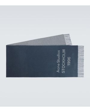 Acne Studios Schal Aus Wolle - Blau