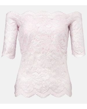 Rabanne Top Aus Spitze - Pink