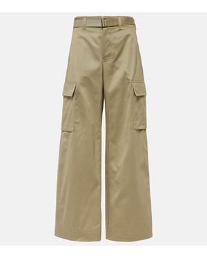 パンツ Sacai Embroidered Wool Wide-Leg Pant Sacai Wide-leg wool trousers with belted waist | The Fashion