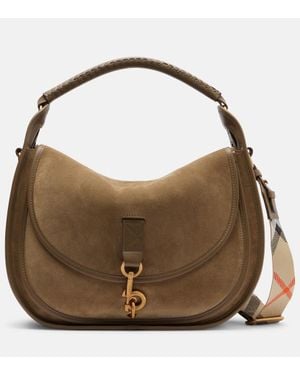 Burberry Schultertasche Aus Veloursleder - Braun