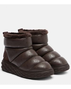 Jimmy Choo Schneestiefel Xan Aus Leder Mit Shearling - Braun