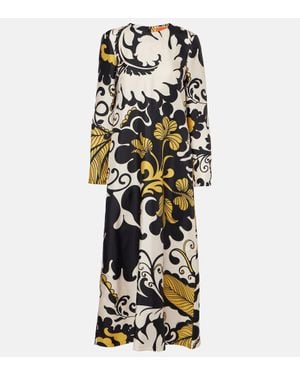 La DoubleJ Swing Printed Silk Twill Midi Dress - Multicolour