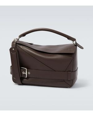 Loewe Bolso Puzzle Biker Large De Piel - Negro
