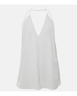 TOTEME Double-Halter Silk Top - White