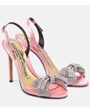 Alexandre Vauthier Verzierte Slingback-Sandalen Aus Satin - Pink