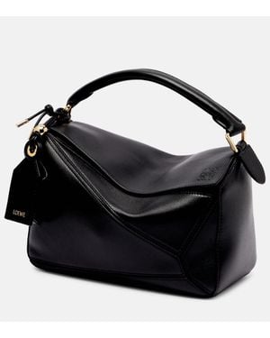 Loewe Puzzle Featherlight Small Shoulder Bag - Black
