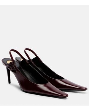 Saint Laurent Escarpins Slingback Anne-Marie En Cuir - Marron
