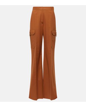 Max Mara Edda Cotton-Blend Satin Cargo Trousers - Brown