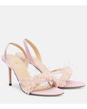 Mach & Mach Sandalen Floating Pearl 85 Aus Satin - Pink