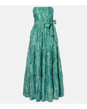 Poupette Maxikleid Thelma Aus Einem Baumwollgemisch - Grün