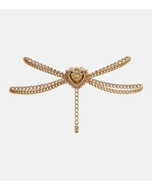 Dolce & Gabbana Dg Faux Pearl-Embellished Chain Belt - Metallic