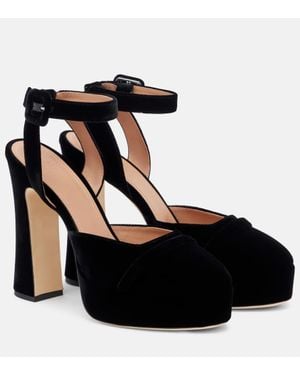 Malone Souliers Plateau-Pumps Mora 125 Aus Samt - Schwarz