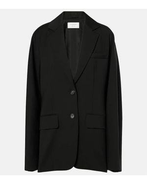 Sportmax Ecru Oversized Virgin Wool Blazer - Black