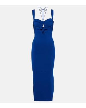 Galvan London Abito Midi Kali Con Cut-Out - Blu