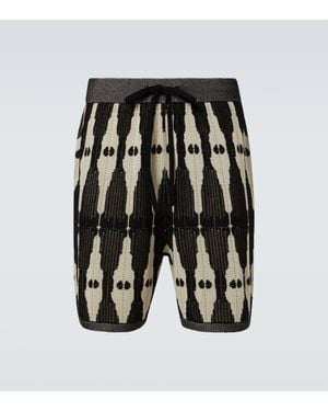 Commas Ritual Knitted Jacquard Shorts - Black
