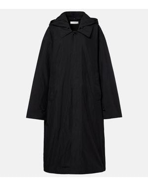 AYA MUSE Hooded Cotton-Blend Coat - Black