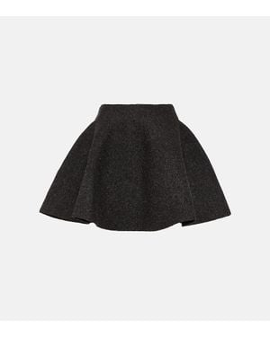 Alaïa Wool-Blend Miniskirt - Black