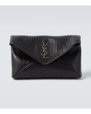 Saint Laurent Cassandre Leather Wallet - Black