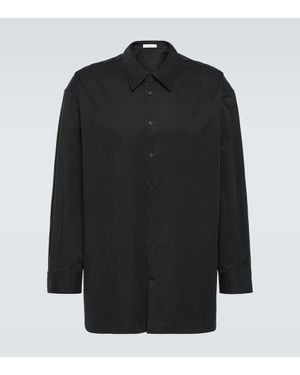 The Row Lukre Oversized Cotton-Blend Poplin Shirt - Black