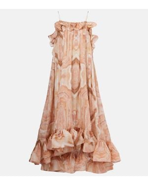 Zimmermann Illuminate Printed Silk Maxi Dress - Brown