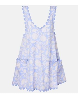 Juliet Dunn Cotton Minidress - Blue
