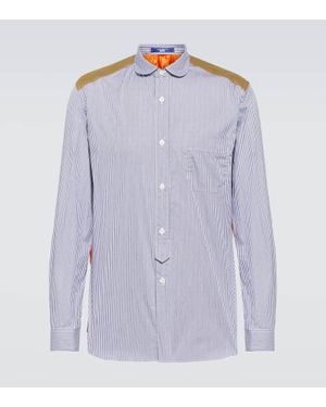 Junya Watanabe Paneled Cotton-Blend Shirt - Blue
