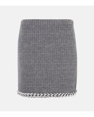Tory Burch Verzierter Minirock Aus Einem Wollgemisch - Grau