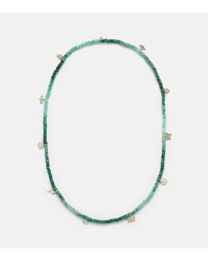 Sydney Evan 14Kt Charm Necklace With Emeralds - Blue