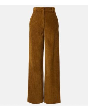 Proenza Schouler Pantalones Anchos De Pana De Algodon - Marrón