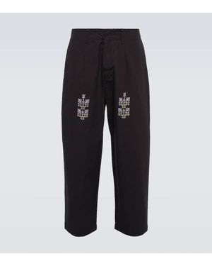 Adish Bestickte Hose Qrunful Aus Baumwolle - Schwarz