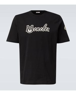 Moncler T-shirt Mit Gesticktem Logo - Schwarz