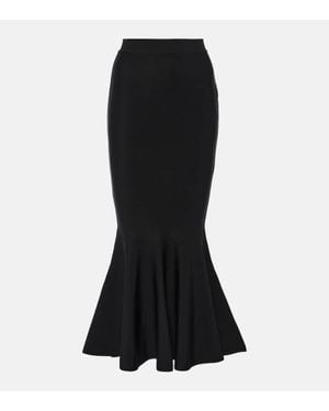 Balmain High-Rise Maxi Skirt - Black