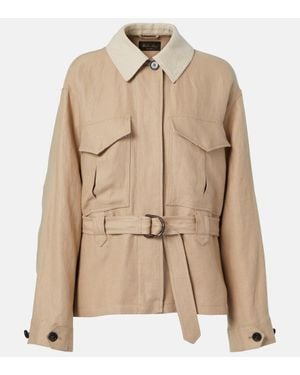 Loro Piana Dillon Linen Crepe Jacket - Natural