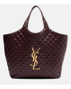 Saint Laurent Shopper Icare Maxi Aus Leder - Rot