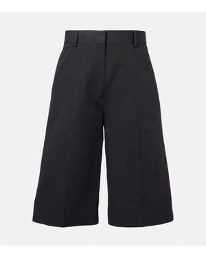 TOTEME Bermudas De Algodon Y Lino - Negro