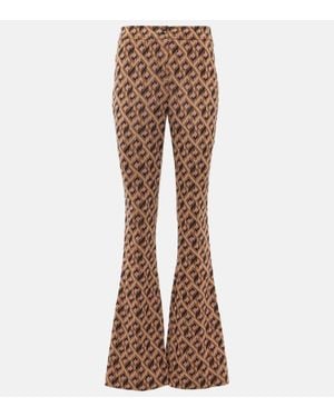 Diane von Furstenberg Pantaloni Flared Greg Con Stampa - Marrone