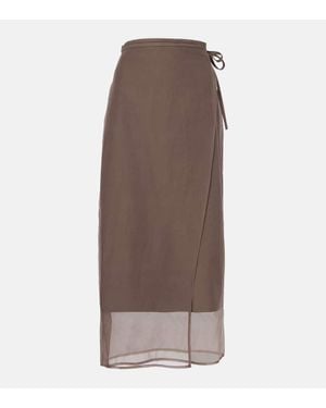 スカート BRUNELLO CUCINELLI Ballon cotton blend skirt Cuoio Brunello Cucinelli Ballon Cotton Blend Skirt in Brown | Lyst