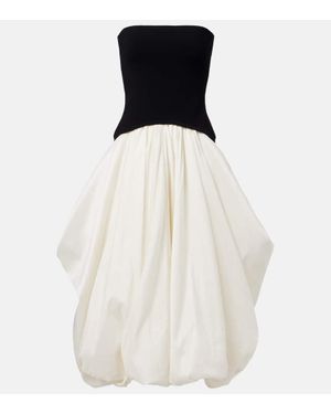 Jonathan Simkhai Izzy Strapless Taffeta Midi Dress - White