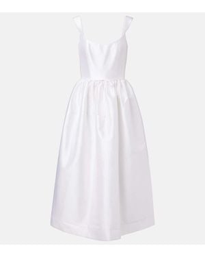 Markarian Apple Cotton And Silk Midi Dress - White