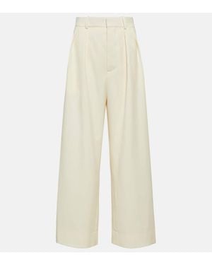 Wardrobe NYC Low-Rise Wide-Leg Wool Pants - White