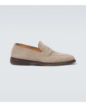 Brunello Cucinelli Loafers Aus Veloursleder - Weiß