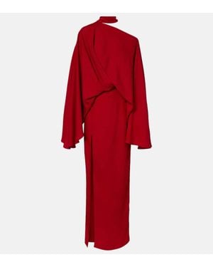 ‎Taller Marmo Brooks Scarf-Detail Crepe Maxi Dress - Red