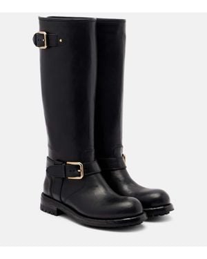 Dolce & Gabbana Bikerstiefel Aus Leder - Schwarz