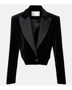 Costarellos Cotton Velvet Blazer - Black