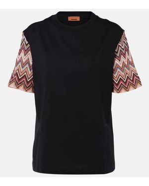 Missoni Embroidered Cotton T-Shirt - Black