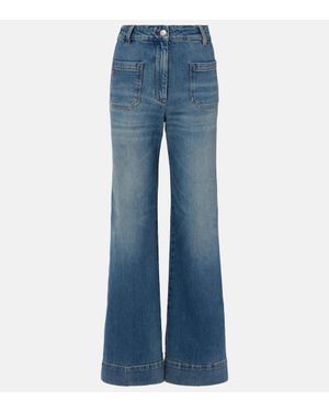 Victoria Beckham Jeans A Gamba Larga Alina - Blu