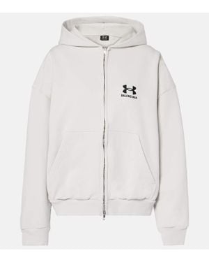 Balenciaga Under Armour Hoodie Mit Reißverschluss Regular Fit - Weiß