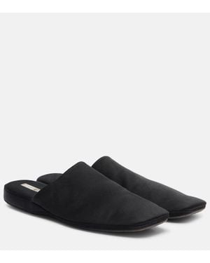 Calvin Klein Mules Hugh En Satin - Noir