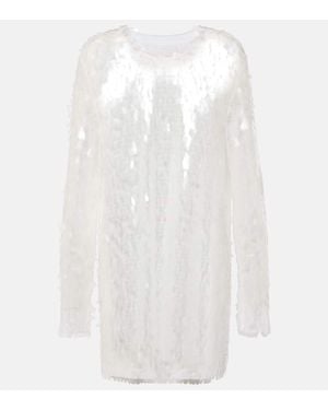 Norma Kamali Sequined Minidress - White