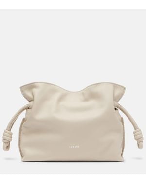 Loewe Flamenco Mini Leather Clutch - Natural